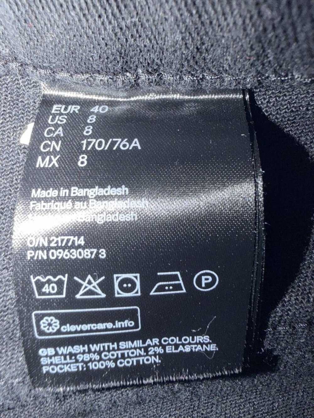 H&M Divided ~ Black Wide-Leg Denim Jeans ~ Size 8 ~ Stretch, High Waisted - Picture 7 of 7